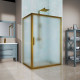 Душевой уголок Kubele DE019R-MAT-BR 100х80 см, профиль бронза, прямоугольный, двери раздвижные