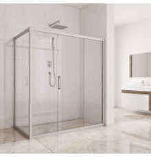 Душевой уголок Kubele DE019R3-CLN-MT 140х90 см, профиль матовый хром, прямоугольный, двери раздвижные