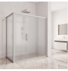 Душевой уголок Kubele DE019R3-MAT-MT 140х90 см, профиль матовый хром, прямоугольный, двери раздвижные