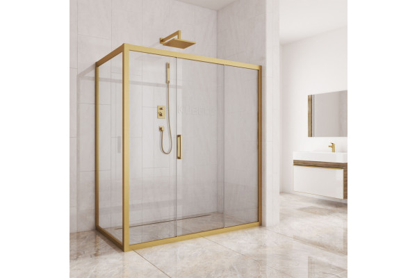 Душевой уголок Kubele DE019R3-CLN-BR 140х100 см, профиль бронза, прямоугольный, двери раздвижные