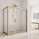 Душевой уголок Kubele DE019R3-CLN-BR 140х100 см, профиль бронза, прямоугольный, двери раздвижные