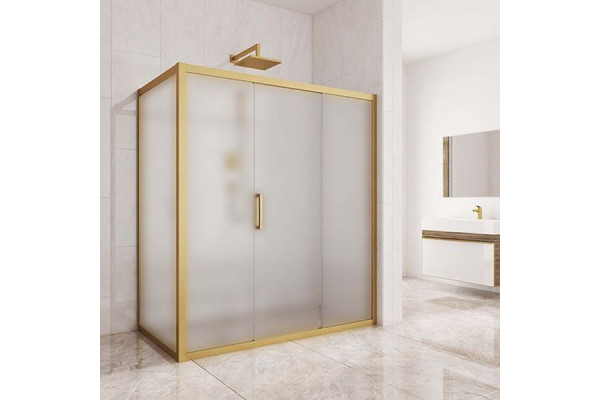 Душевой уголок Kubele DE019R3-MAT-BR 140х80 см, профиль бронза, прямоугольный, двери раздвижные