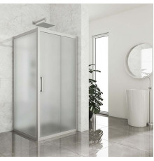 Душевой уголок Kubele DE019S-MAT-MT 105х105 см, профиль матовый хром, квадратный, двери раздвижные