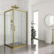 Душевой уголок Kubele DE019S-CLN-BR 110х110 см, профиль бронза, квадратный, двери раздвижные