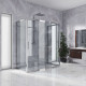 Душевой уголок Kubele DE019R2U-CLN-CH 120х90 см, профиль хром, прямоугольный, двери раздвижные