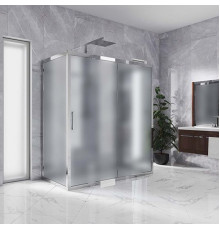 Душевой уголок Kubele DE019R2U-MAT-CH 120х90 см, профиль хром, прямоугольный, двери раздвижные