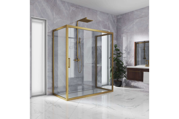 Душевой уголок Kubele DE019R2U-CLN-BR 120х90 см, профиль бронза, прямоугольный, двери раздвижные