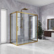 Душевой уголок Kubele DE019R2U-CLN-BR 120х90 см, профиль бронза, прямоугольный, двери раздвижные