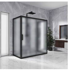 Душевой уголок Kubele DE019R2U-MAT-BLMT 120х80 см, профиль матовый черный, прямоугольный, двери раздвижные
