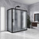Душевой уголок Kubele DE019R2U-MAT-BLMT 120х80 см, профиль матовый черный, прямоугольный, двери раздвижные