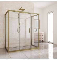 Душевой уголок Kubele DE019R3U-CLN-BR 140х90 см, профиль бронза, прямоугольный, двери раздвижные