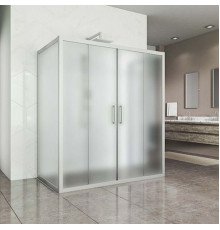 Душевой уголок Kubele DE019R4U-MAT-MT 140х80 см, профиль матовый хром, прямоугольный, двери раздвижные