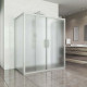 Душевой уголок Kubele DE019R4U-MAT-MT 140х100 см, профиль матовый хром, прямоугольный, двери раздвижные