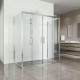 Душевой уголок Kubele DE019R4U-CLN-CH 140х100 см, профиль хром, прямоугольный, двери раздвижные