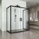 Душевой уголок Kubele DE019R4U-CLN-BLMT 140х100 см, профиль матовый черный, прямоугольный, двери раздвижные