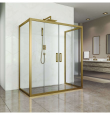 Душевой уголок Kubele DE019R4U-CLN-BR 140х80 см, профиль бронза, прямоугольный, двери раздвижные