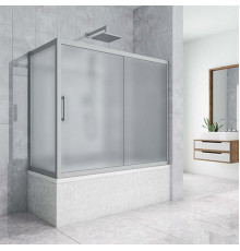 Шторка на ванну Kubele DE019PR-MAT-MT 150х70 см, профиль матовый хром, раздвижная