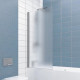 Шторка на ванну Kubele DE020 DE020P601-MAT-MT-60х150 150х60, профиль матовый хром, стекло матовое, распашная