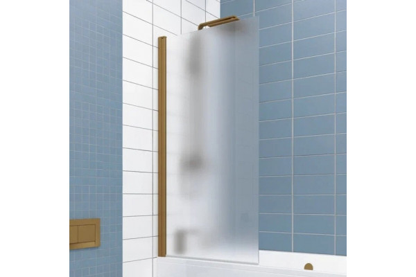 Шторка на ванну Kubele DE020 DE020P601-MAT-BR-65х150 150х65, профиль бронза светлая, стекло матовое, распашная