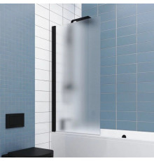 Шторка на ванну Kubele DE020 DE020P601-MAT-BLM-50х150 150х50, профиль черный матовый, стекло матовое, распашная