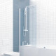 Шторка на ванну Kubele DE020 DE020P601-CLN-WTMT-50х150 150х50, профиль белый матовый, распашная