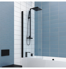 Шторка на ванну Kubele DE020 DE020P601-CLN-BLM-50х150 150х50, профиль черный матовый, распашная