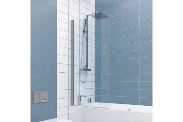Шторка на ванну Kubele DE020 DE020P601-CLN-MT-90х150 150х90, профиль матовый хром, распашная