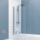 Шторка на ванну Kubele DE020 DE020P601-CLN-MT-80х150 150х80, профиль матовый хром, распашная