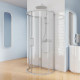 Душевой уголок Kubele DE018 DE018RR4L-CLN-MT-105х105х200 105х200, профиль матовый хром, круглый, двери раздвижные