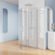 Душевой уголок Kubele DE018 DE018RR4L-CLN-WTMT-105х105х200 105х200, профиль белый матовый, круглый, двери раздвижные