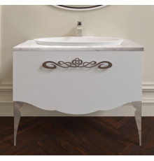 Тумба с раковиной La Beaute Charante 100 белая со столешницей bianco statuaretto, хром, с ящиками, с доводчиками
