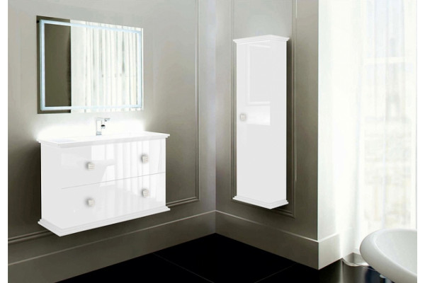 Тумба с раковиной La Beaute Loiret SW 100 белая, подвесная, с ящиками