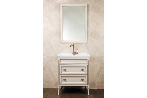 Зеркало La Beaute Classic Vivien 60 слоновая кость с патиной, прямоугольное,  в стиле ретро