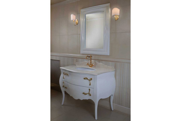Зеркало La Beaute Classic Holly/Nicole белый глянец прямоугольное,  в стиле ретро
