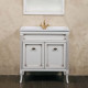 Мебель для ванной La Beaute Classic Vivien Porta 80 белый с патиной, фурнитура бронза, напольная, с дверками