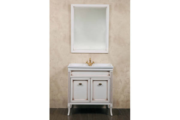 Зеркало La Beaute Classic Vivien 75 белый с патиной, прямоугольное,  в стиле ретро