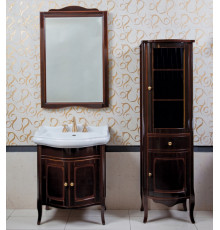 Мебель для ванной La Beaute Classic Lorette 70 темное дерево глянец, фурнитура бронза, напольная, с дверками