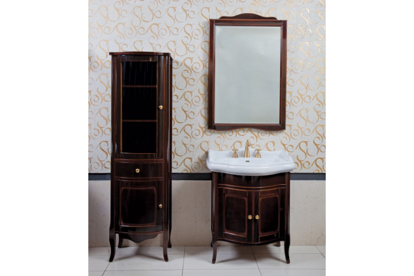 Тумба для комплекта La Beaute Classic Lorette 70 темное дерево глянец, фурнитура бронза, напольная, с дверками