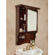 Зеркало-шкаф La Beaute Classic Lorette 75 темное дерево глянец, фурнитура бронза, правое, с полками