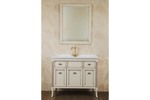 Зеркало La Beaute Classic Vivien 75 слоновая кость с патиной, прямоугольное,  в стиле ретро
