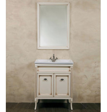 Мебель для ванной La Beaute Classic Vivien Porta 70 слоновая кость с патиной, фурнитура серебро, напольная, с дверками