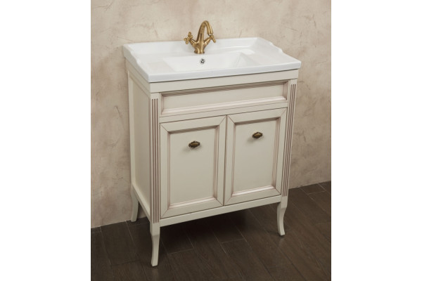 Тумба для комплекта La Beaute Classic Vivien Porta 70 слоновая кость с патиной, фурнитура бронза, напольная, с дверками