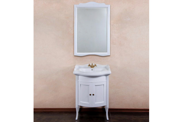 Мебель для ванной La Beaute Classic Lorette 65 белый матовый, фурнитура бронза, напольная, с дверками