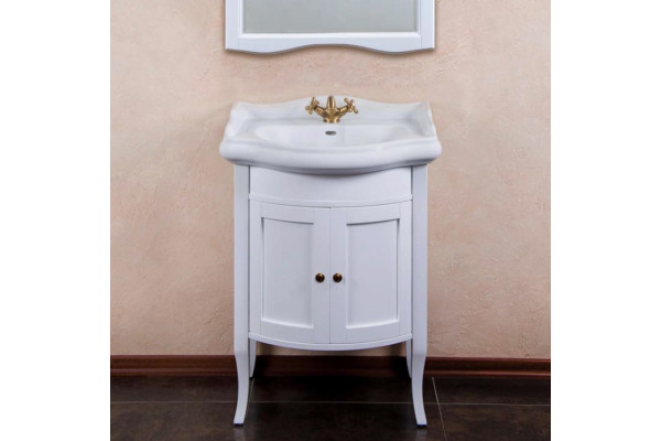 Мебель для ванной La Beaute Classic Lorette 65 белый матовый, фурнитура бронза, напольная, с дверками