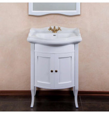 Тумба для комплекта La Beaute Classic Lorette 65 белый матовый, фурнитура бронза, напольная, с дверками