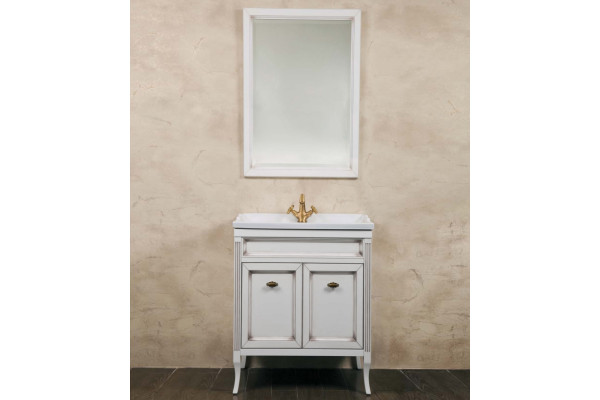 Мебель для ванной La Beaute Classic Vivien Porta 70 белый с патиной, фурнитура бронза, напольная, с дверками