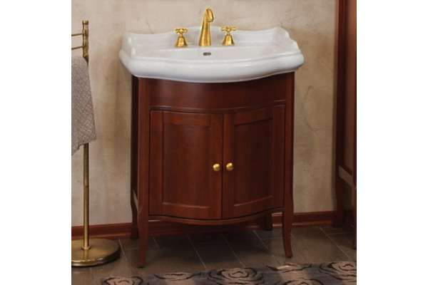 Тумба для комплекта La Beaute Classic Lorette 70 орех матовый, фурнитура золото, напольная, с дверками
