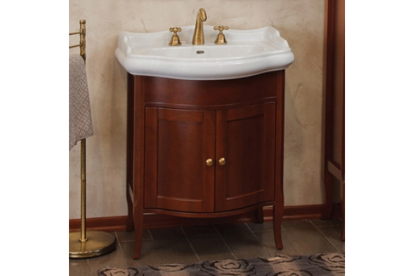 Мебель для ванной La Beaute Classic Lorette 70 орех матовый, фурнитура бронза, напольная, с дверками
