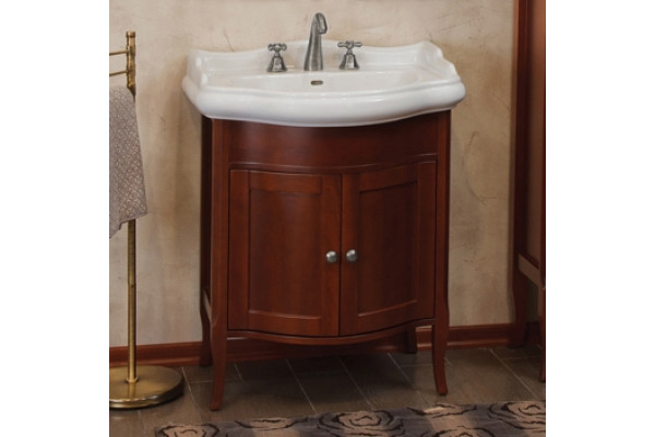 Мебель для ванной La Beaute Classic Lorette 70 орех матовый, фурнитура серебро, напольная, с дверками