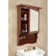 Зеркало-шкаф La Beaute Classic Lorette 75 орех матовый, фурнитура серебро, правое, с полками